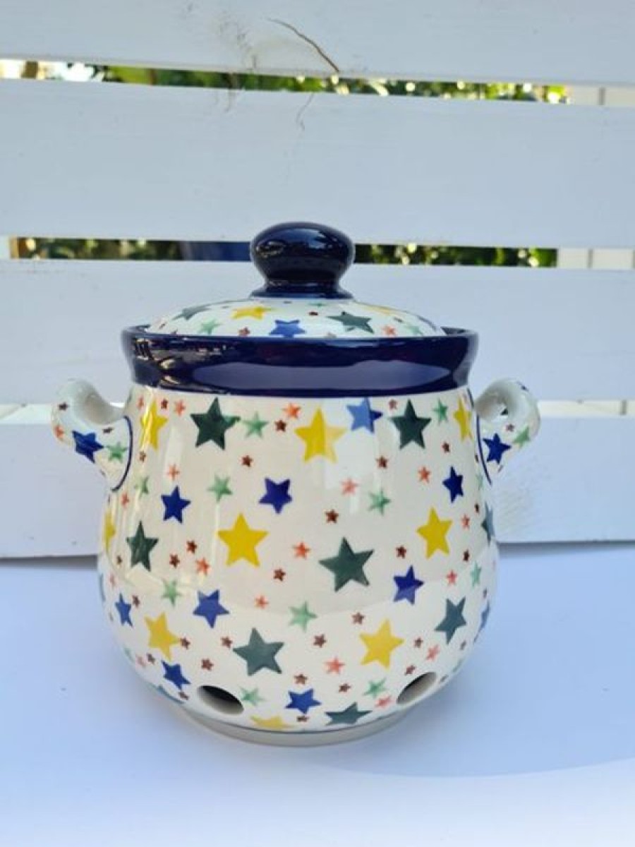 Übersicht über die Decoder EINZIGARTIG | Log Pot, Polske Keramik Retter, 1,5 L, 18 X 19 Cm, Sterne